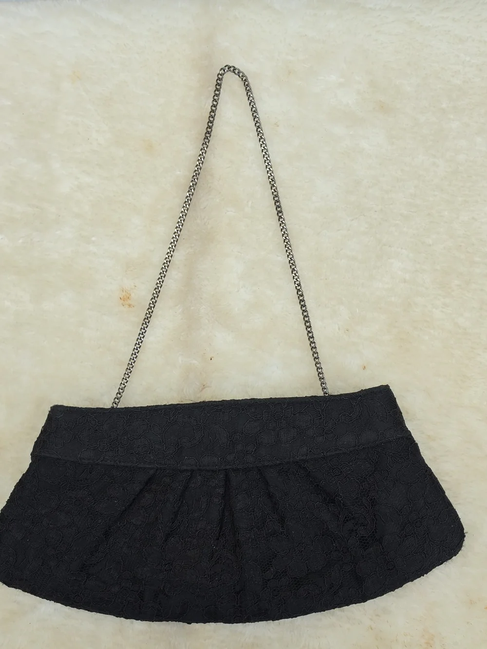 White House Black Market Lace Embellished Evening Clutch Chain Shoulder Bag